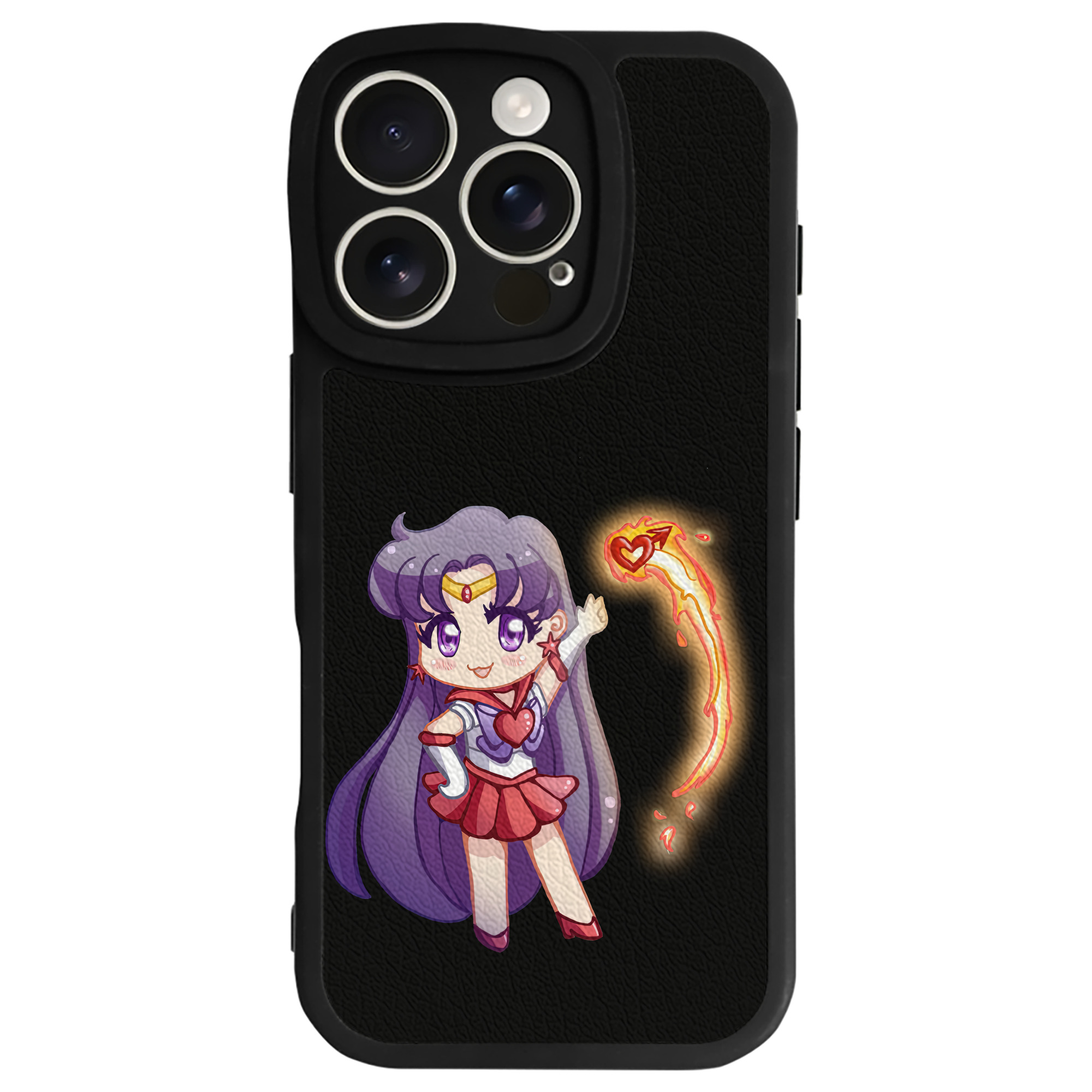 （画像用） 美少女戦士セーラームーン 火野レイ ひの レイ Sailor Moon Hino Rei （セーラーマーズ,Sailor Mars） 【iPhone 16シリーズ対応】シリコンスマホケース（レザー調） 材質：シリコン